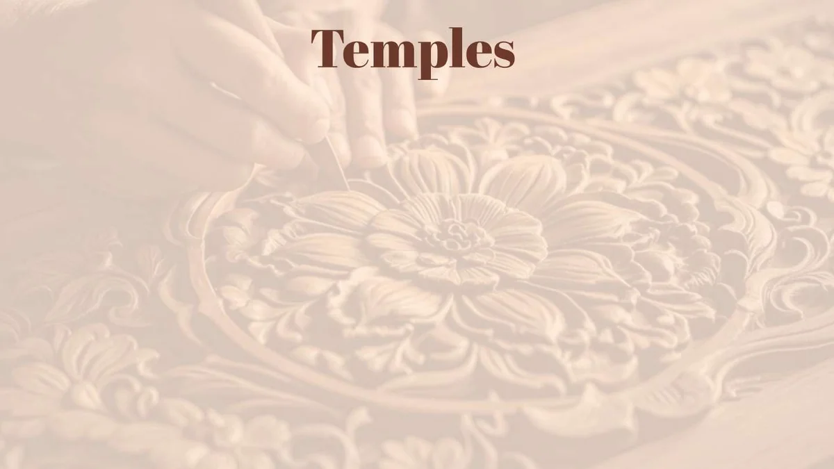 Hand-carved wooden temple
